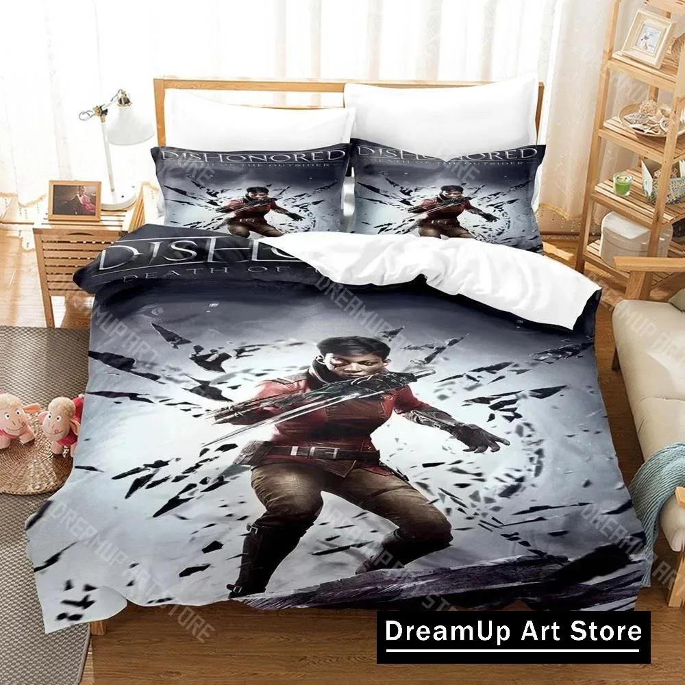 3D Printed Game Bed Sheet Sets Dishonored Bedding Set Single Twin Full Queen King Size Bed Set Adult Kid Bedroom Duvetcover