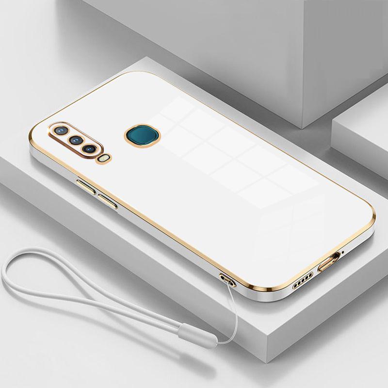 

Чехол для vivo Y17 vivo Y15 Y12 Y19, задняя крышка Vivo 1916 1904 1940 1902 1901, чехлы из матового силикона, роскошные квадратные чехлы с покрытием For vivo 1901&Case & Strap