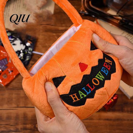 Large Capacity Treat Bag Halloween Pumpkin Bag, Portable Candy Tote for Kids, Trick or Handbag with Soft Handle, Party Favor Gift Bucket
