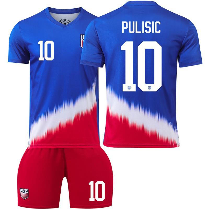 2425 US Team Football Jersey No. 10 Pulisic Home America's Cup Children's Men's Women's Set Edition
