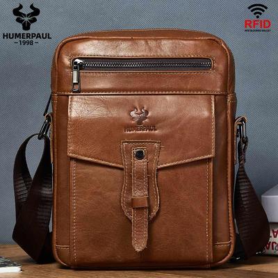 Umhängetasche aus 100 % Leder, Reisetasche mit großem Fassungsvermögen