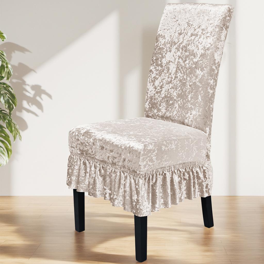 Thickened Elastic Gold Diamond Fleece Skirt Chair Cover Solid Color Universal Household Hotel High Back Chair Cover