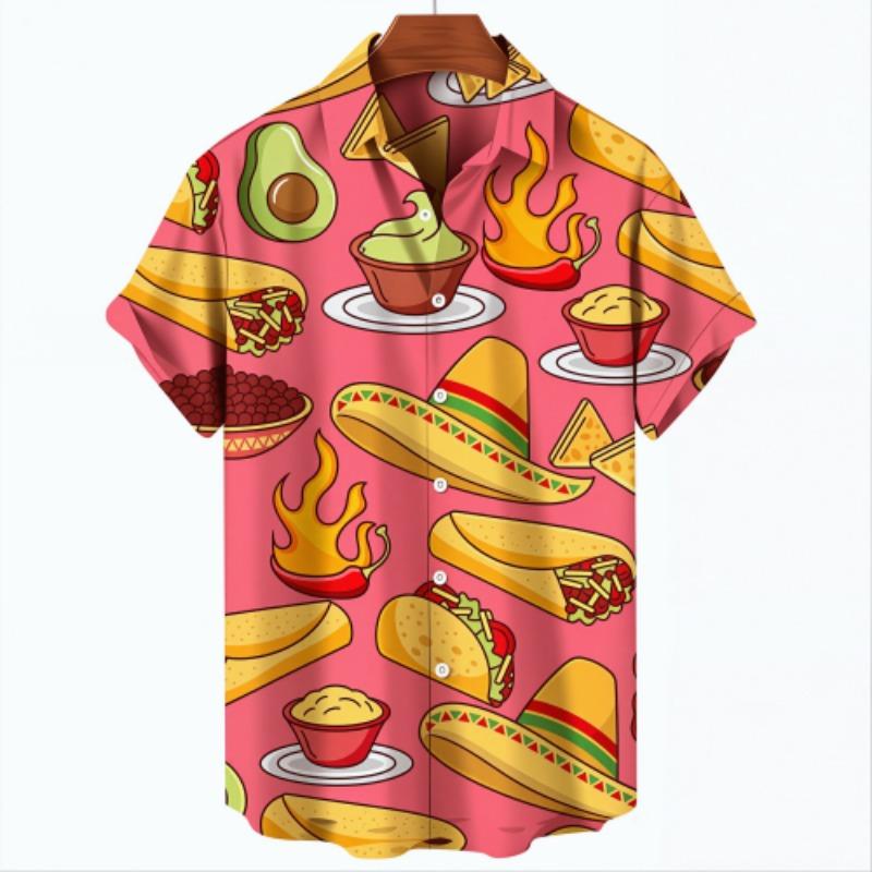 Fashion Vintage Men's Shirt Mexican Style 3D Print Clothing Summer Casual Hawaii Beach Harajuku Men's and Women's Fashion Holiday Shirt