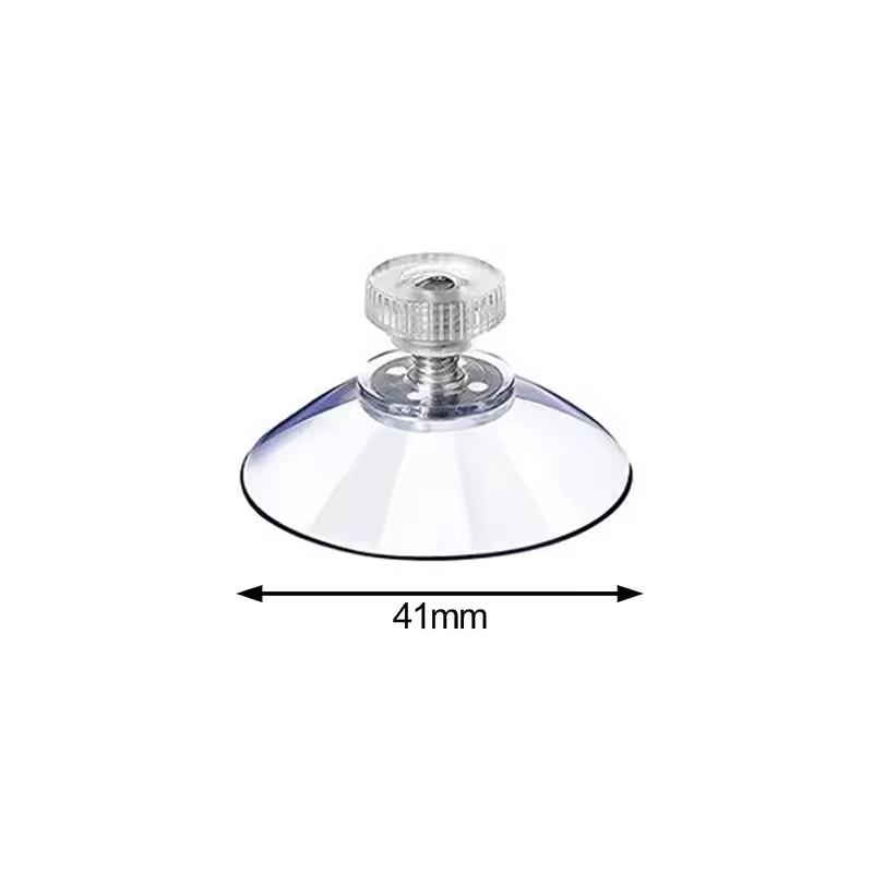 20pcs Suction Cups Hook with Screw 32/41/53mm Clear PVC Sucker Pads Hook Strong Adhesive Windows Glass Suction Cup Holder Hook