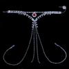 Elegant Rhinestone Ruby Body Chain Set for Women - Nightclub Style