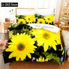 Sonnenblumen Bettwäsche Set Gelb Pflanze Blumen Bettbezug Botanische Landschaft Steppdeckenbezug Mädchen Frauen Schlafzimmer Wunderschöne Dekorationen