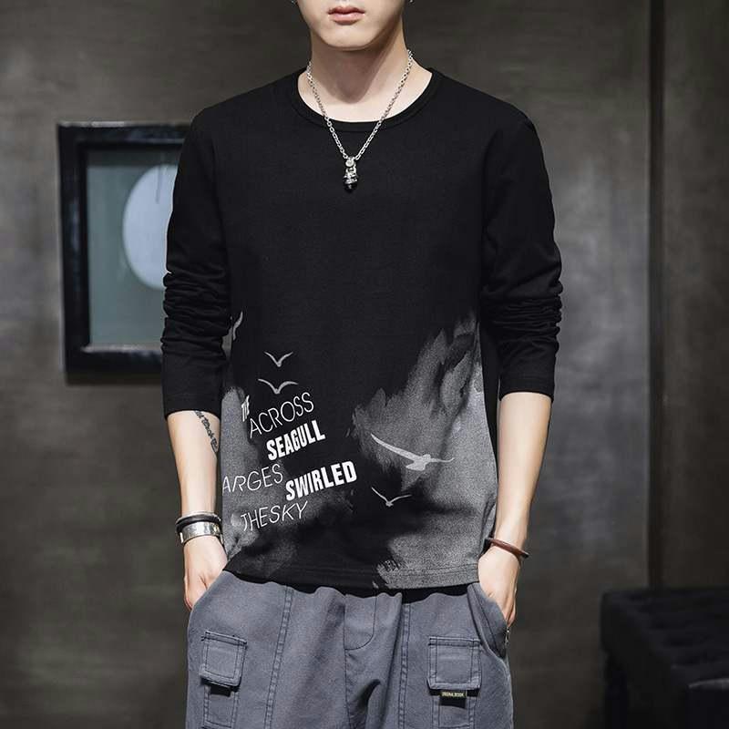 

Оформление: Мужская футболка свободного кроя из хлопка с длинными рукавами и круглым вырезом, идеально подходит для весны/осени. 3XL