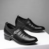 Fashion 2025 Classic Dress  Slip on Black Leather for Plus Size Point Toe Business Casual Men Formal Shoes for Wedding