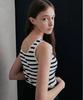LANG5 [Marine] Striped Sleeveless Knit_White