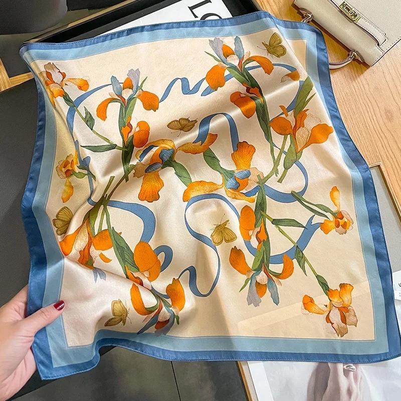 100% Echte Seide Schal Damen Design Quadratisch Kleines Taschentuch Haarband Stirnband Halstuch Damen Bandana