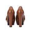 Fashion Round Toe High Heel Belt Buckle Women Single Shoes 2024 New Black Brown Spring  Autumn Waterproof Platform High Heels Size 34-43