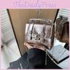 Fashionable Silver Chain Detail Small Square Handbag For Everyday Outfits