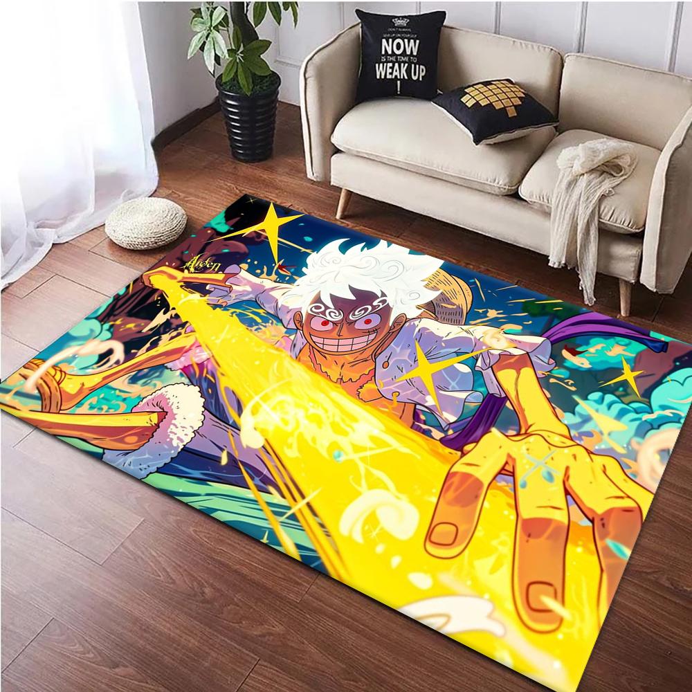 Hot 3D Game One P-Piece Luffy Cartoon Anime Carpet Rug for Living Room Art Decor Sofa Home Kids Game Area Rug Non-slip Floor Mat