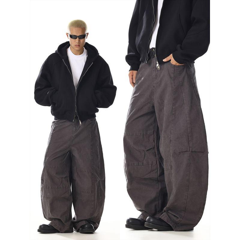 American Retro Work Pants for Men and Women 2025 New Design Niche Loose Slimming Straight Casual Wide-Leg Pants