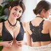 Plus Size Wireless Front Closure Rose Thin Cup Bra for Women - Large Bust Beautiful Back Design