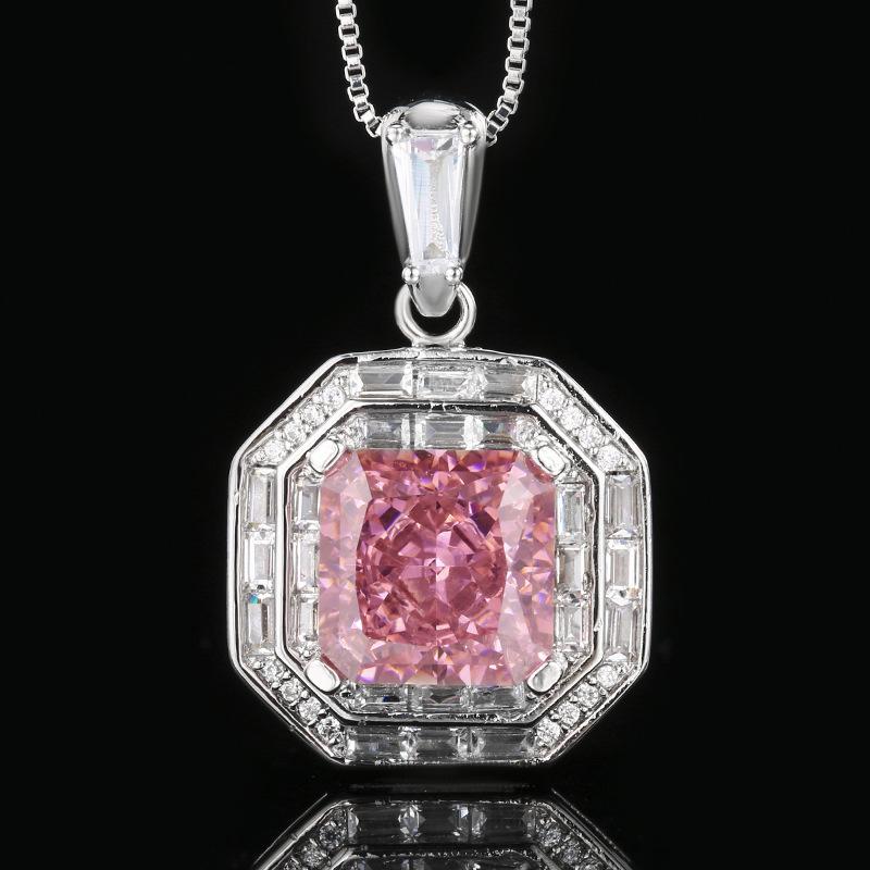 Jewelry High Carbon Diamond Ice Flower Cut Copper Inlaid Princess Square Set Decorative Main Stone 10 * 10