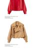 2025 Spring Korean Style Loose Fit Women's Leather Jacket with Long Sleeves