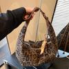 Fashi Leopard Print Dumpling Bag New Large-capacity Suede Shoulder Bag Popular Solid Color Handbags Simple Elegant Casual Bags