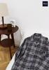 Kaitak Family POLO BCS Long Sleeve Viyella Pajama Check Gray and Sizes M and L Men's Shirt, 100% Cotton, Pattern, Navy, Spring/Autumn, (M, Gray)