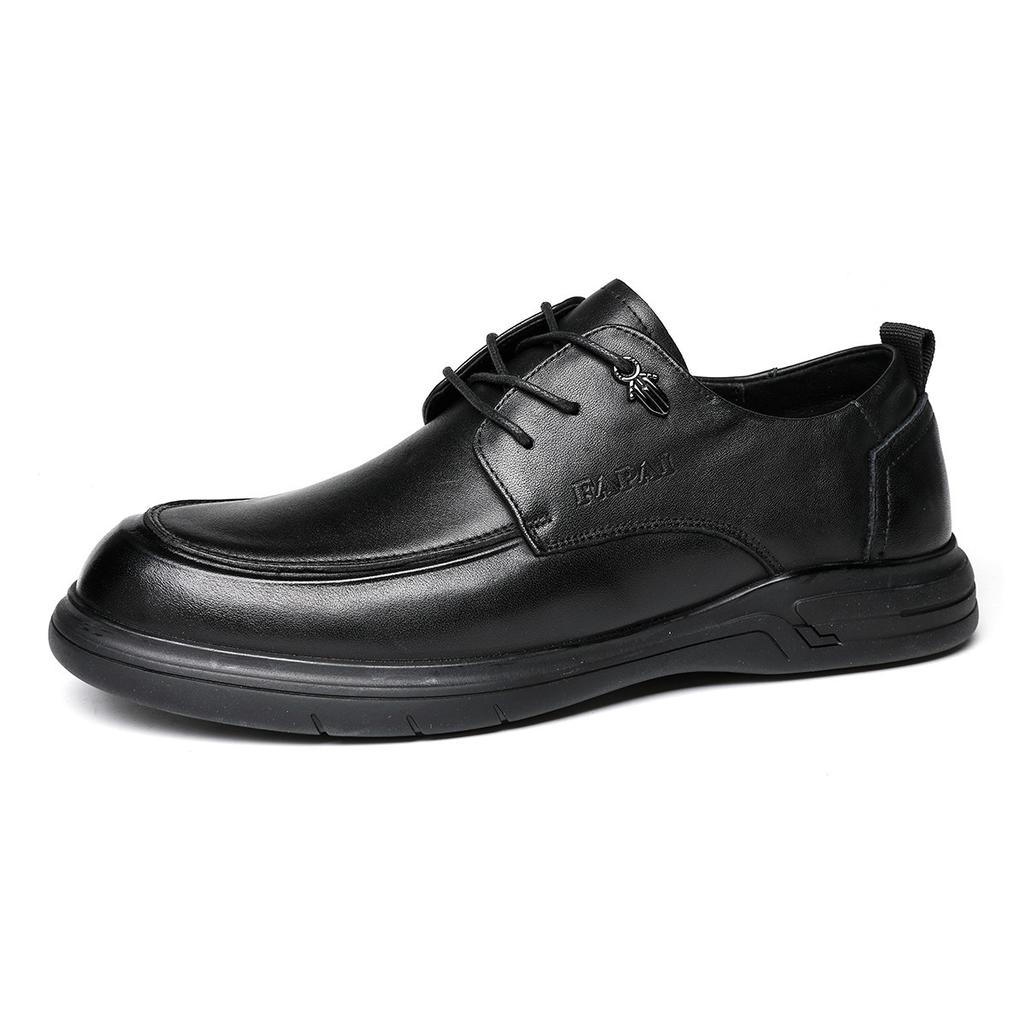 2025 men's leather shoes high-end leather cowhide British style men's shoes first layer cowhide business dress wedding derby shoes