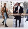 Men's Autumn/Winter Vertical Stripe High Neck Sweater - Slim Fit Warm Pullover Knitwear