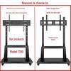Mobile TV Stand with Wheels - Vertical Mount Bracket, Universal Fit