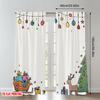 2pcs 2D flat printing High-Quality Christmas Curtains Christmas Ornament Star Sleigh Reindeer Digital Printed Polyester Drapes