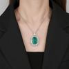 Bijoux Fond Cuivre Plaqué Or Pendentif Émeraude de Simulation Collier Gros Denier 18 * 25