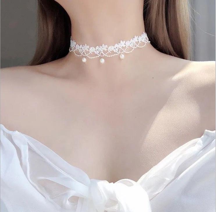 Handmade Black Lace Crystal Clavicle Necklace - European & American Popular Jewelry
