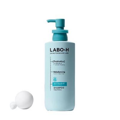 LaboH Dandruff Clinic Allgemeines Shampoo gegen trockene Schuppen, Grüntee-Minz-Geschmack, 400 ml, 1 Einheit
