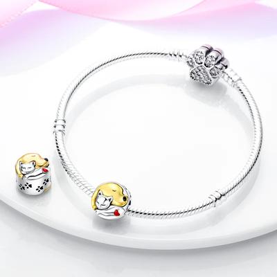 Original Charmscopper Cute Pet Dog And Cat Animal Beadss Fit Charms Platabracelets For Women Jewelry Making Gifts