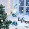 Telescopic Christmas Figurines: Santa, Snowman, Elk, and Blue Ornaments for Window Display