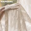 1 ks NAPEARL Elegantní bambusová voálová záclona žakárová průsvitná pro ložnici obývací pokoj domácí dekorace
