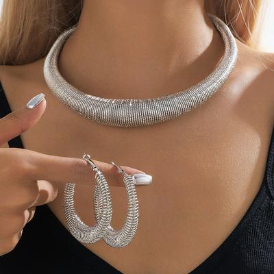 Fashion Exaggerated Geometric Irregular Suit, Spring Earrings, Personality Niche High-End Short Necklace For Women