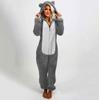 Women's Fashion Fleece-Lined Thickened Fleece Hooded Pyjamas With Zip-Up Onesie
