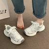 Daddy Shoes Women's Summer 2025 New Thin Versatile Thick-soled Breathable Mesh Shoes Lightweight Casual Sports Shoes