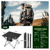 Camping Table Aluminum Roll Table Outdoor Hiking BBQ Foldable Compact Ultra Light [YMBSTORE] (Black)