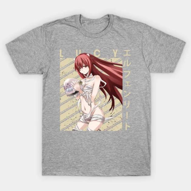 Elfen Lied Personality Clothes Year Round Clothing Oversized New Model Tshirt Personality Clothes Y2k Short Sleeves Classic Tee