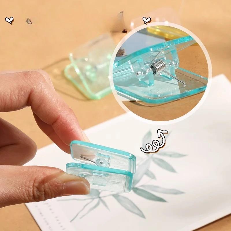 5Pcs PP Clip File Plastic Clip Folder Stationery Colorful Cartoon Acrylic Clamps Ticket Paper Document Office School Clamps Holder