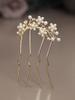 French Retro Hairpin with Pearl Flower Elegant Hairpin for Women, Daily U-shaped Hairpin for Women, Alloy Hairpin for Women