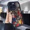 Leopard Print Star Groove Black Phone Case for iPhone 15/16/17 Pro Max.