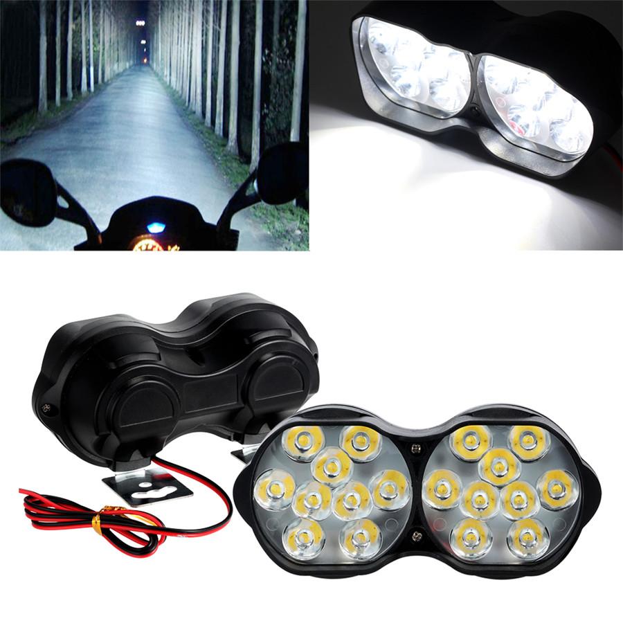 30W 6500K Motorcycle ATV 18LED Headlight Spotlight Fog Spot Lamp DRL Waterproof