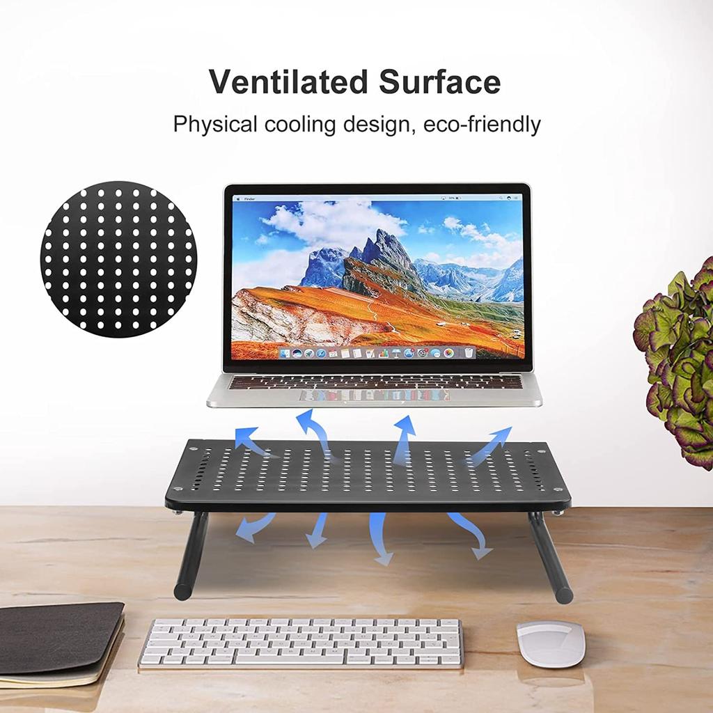 Suptek Desktop Monitor Laptop Display Stand with Computer Monitor Keyboard Perforated Desktop Posture Stationery No Tools Load Capacity MST004 Stand,