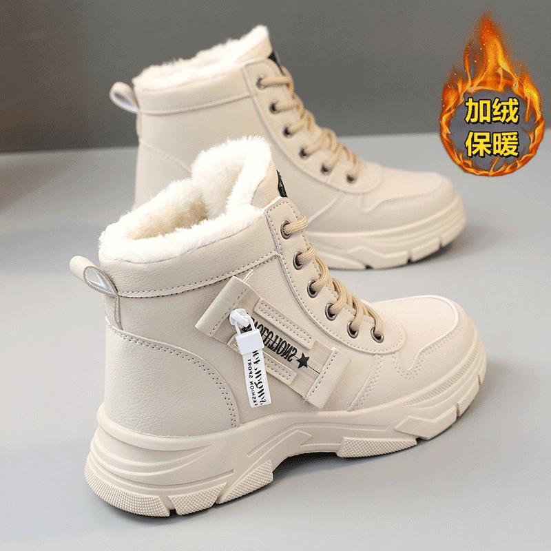 Shopping mall warm snow boots new velvet thickened sports shoes winter thick-soled high-top cotton shoes