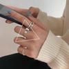 Korean Style S925 Silver Plated Geometric Open Finger Ring - Women's Vintage Hip Hop Jewelry for Index or Pinky Finger.