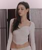Peullijeunopallou Amanda Shirring Long Sleeve Top (Baby Pink)
