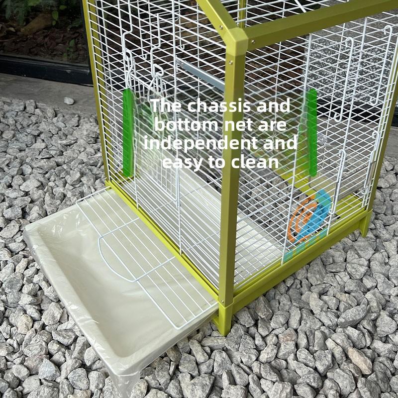 Small Bird Cage for Cockatiels Lovebirds Horizontal Thread Home Aviary with Breeding Box Luxury Canary Parrot House with Tray