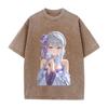 Re ZERO Starting Life In Another World Emilia Printed Tee Men Women Washed Cotton T-shirts Retro T Shirt Harajuku Unisex Tshirt