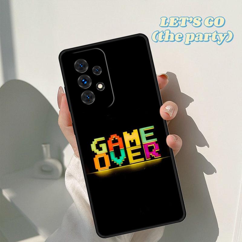 Neon Game Over Pixel phone case For Samsung Galaxy A42 A31 A40 A51 A71 A32 A80 A91 A52 A72 A73 A20e A21S A50 A70 A11 A12 Cover