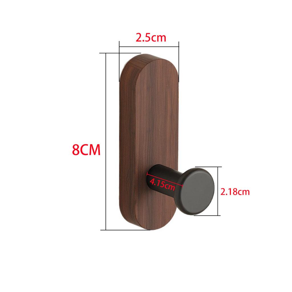 Self Adhesive Mounted Walnut Wood Wall Hooks for Hanging Coat Towel Clothes Blanket Hat Backpack Robe Entryway Key Holder
